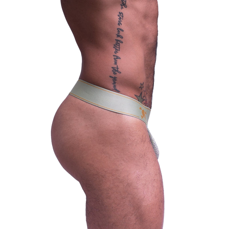 SKULL & BONES Thong Lace Luxurious Cotton Sheer Thongs Burnout Green 4