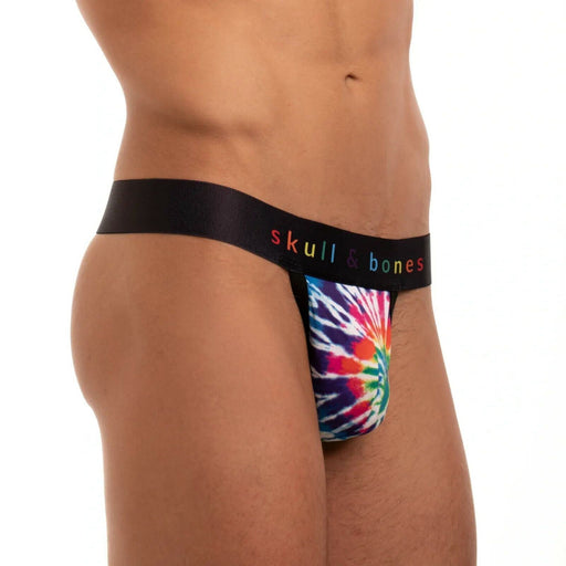 SKULL & BONES Thongs Gay Pride TIE DYE Wild Rainbow Thong Super Soft 24