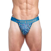 SKULL & BONES Vintage Floral Thong Blue Ultimate Comfort & Support Thongs 6