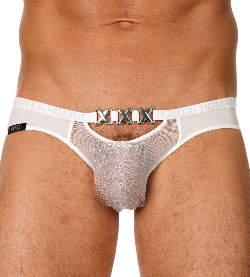 SMALL Gregg Homme Kit PIMP See-Thru Tank top + Briefs White 96622-03