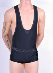 SMALL L'hom d'alexis mabille bodysuit swimwear bib wrestler beach  1