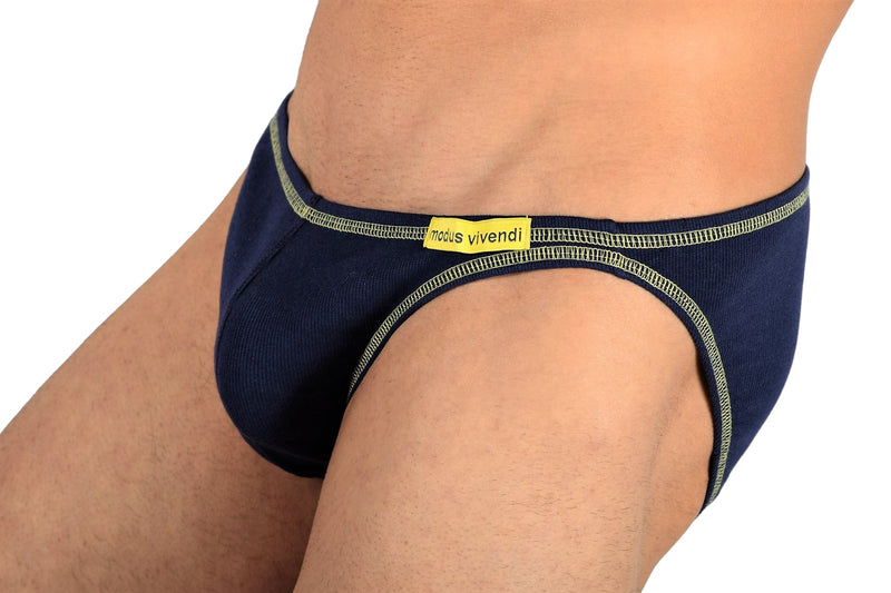 SMALL Modus Vivendi Brief Flash Low Cut Mini Briefs Blu-Yel 23511 21B