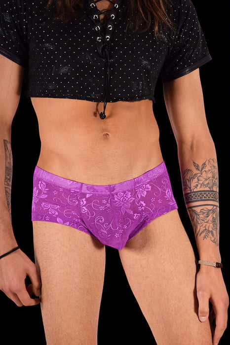 SMU Aristocrat Lace Sheer Mini boxer Purple 100705