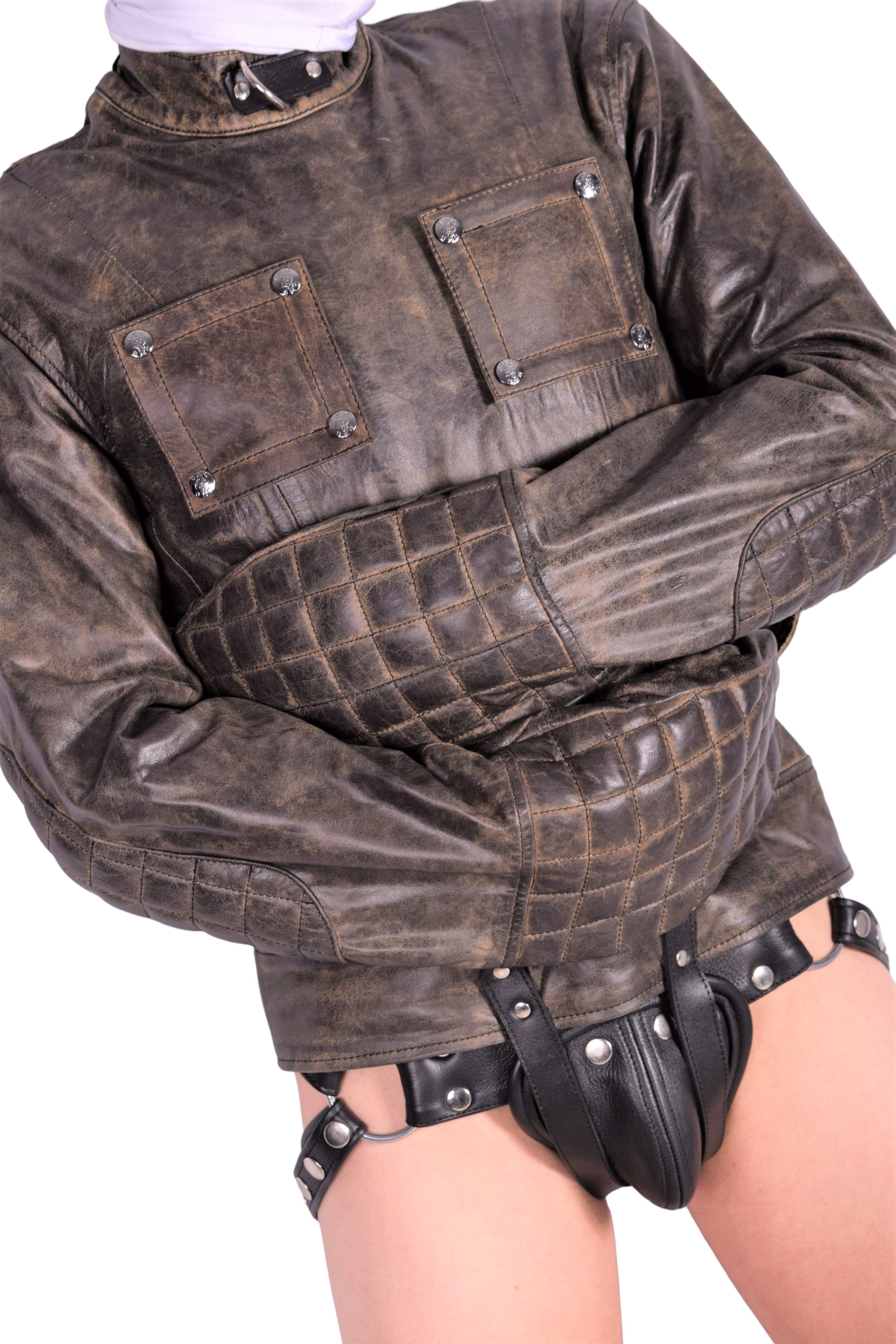 SMU Aviator Straitjacket Triple A Canadian Leather Lavish Brown —  SexyMenUnderwear.com