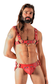 SMU  Leather kit harness and  jock removable cod piece  ajustable 32/38 waist 1