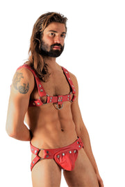 SMU Leather kit harness  jock removable cod piece  ajustable 32/38 waist 3