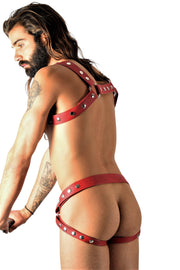 SMU Leather kit harness  jock removable cod piece  ajustable 32/38 waist 3