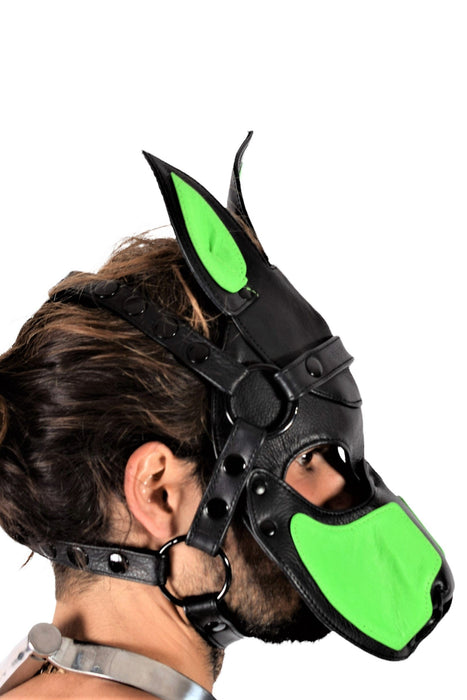 SMU Leather Mascarade halloween Mask Green 20