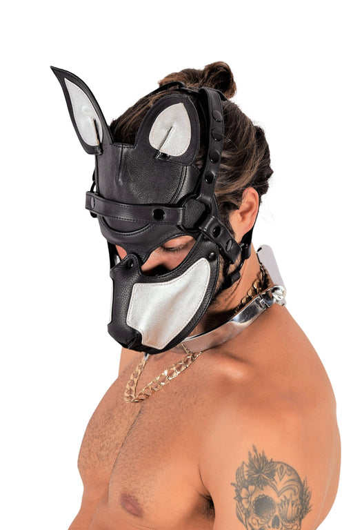 SMU Leather Mascarade halloween Mask Silver 20