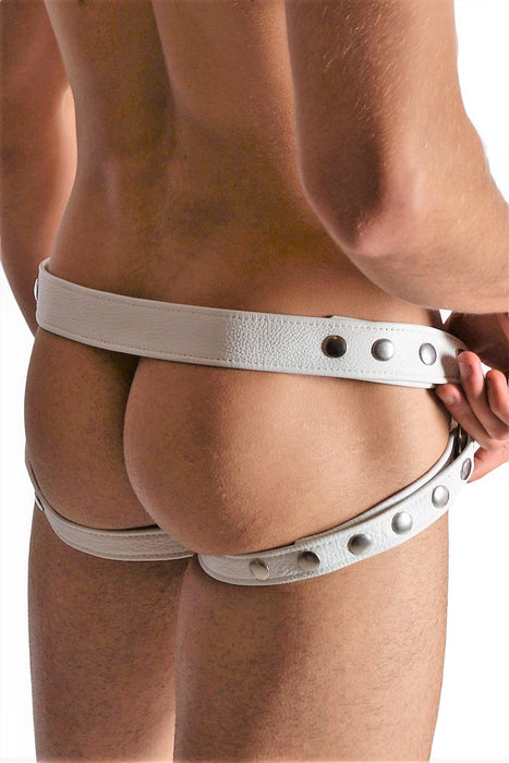 SMU LTD Hand Made Leather Jockstrap Removable Codpiece O/S 32-38in