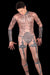 SMU Men Luxurious rhinestones stretchy body suit S/M 3104 2