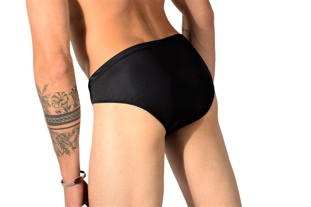 SMU Rave Peekaboo Removable Leather Pouch Brief Black 30