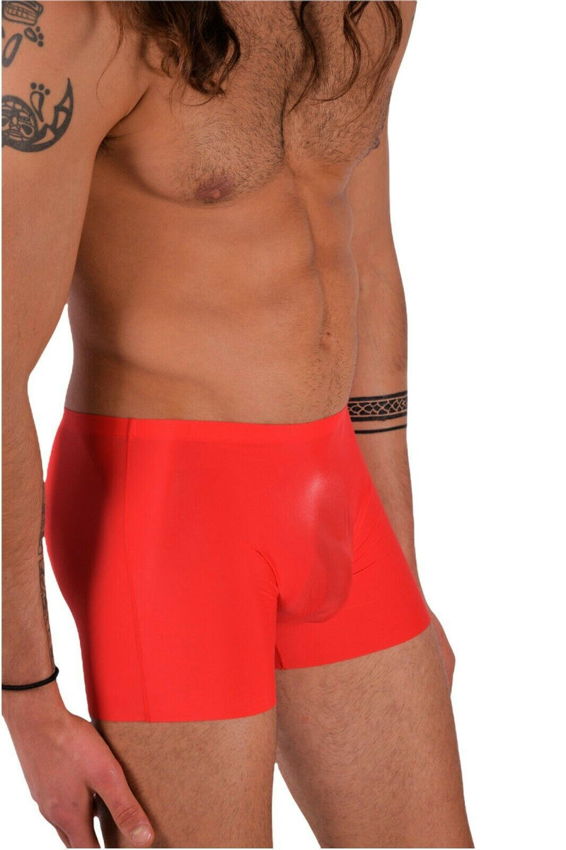 SMU sexy Underwear Skin Boxer Thin Stretchy  Silky Ice seethrough when wet Red