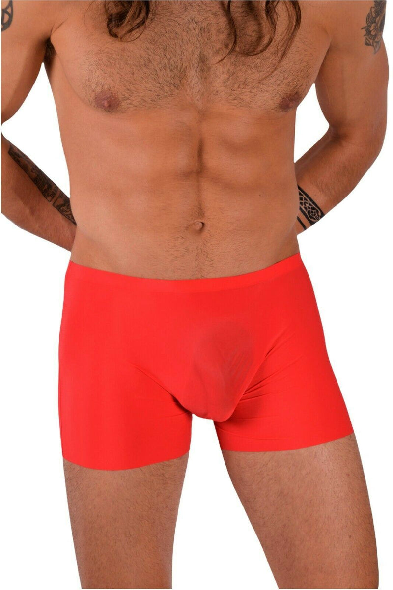 SMU sexy Underwear Skin Boxer Thin Stretchy  Silky Ice seethrough when wet Red
