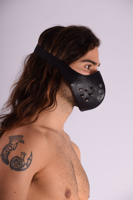 SMU Unisex Canadian Leather Punk mask Black 1051 Lea3