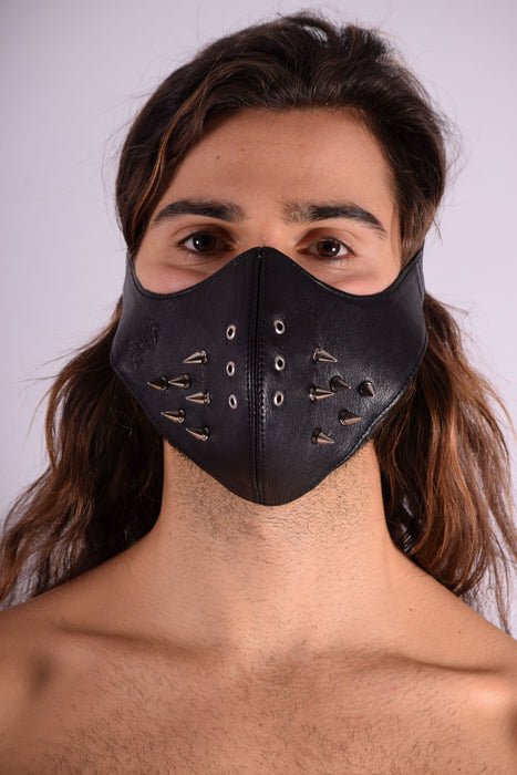 SMU Unisex Canadian Leather Punk mask Black 1051 Lea3