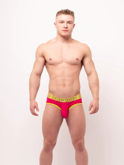 SUKREW Apex Brief Low-Rise Front With Rounded Cupping Pouch Red Raspberry 48