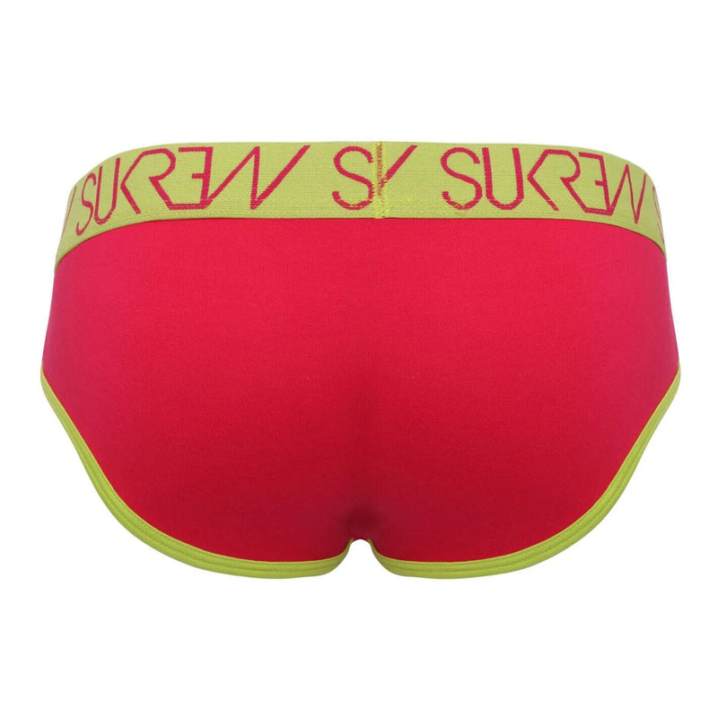 SUKREW Apex Brief Low-Rise Front With Rounded Cupping Pouch Red Raspberry 48