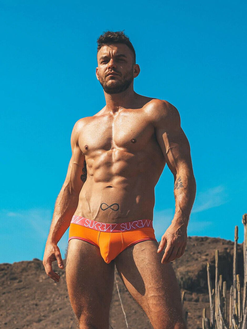 SUKREW Apex Low-Rise Brief Unlined Stretchy Rounded Pouch Sunrise Orange 21