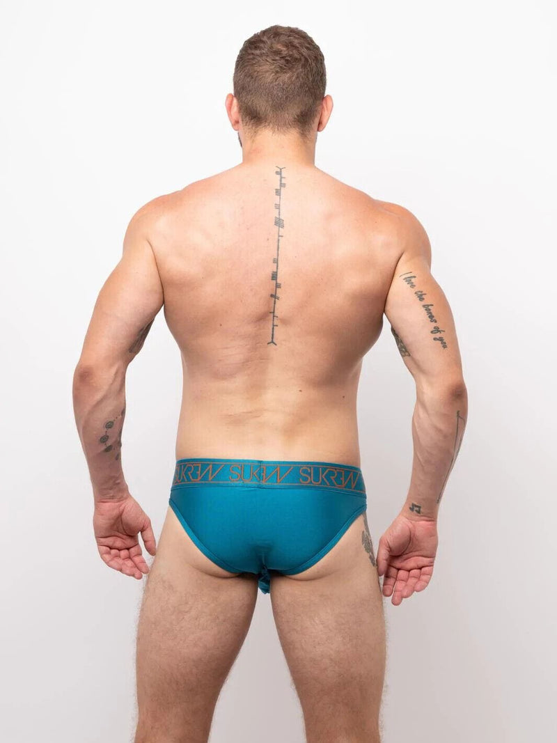 SUKREW Classic Briefs High-Cut Contoured Pouch Shiny Topaz Blue Brief 46