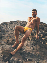 SUKREW Classic Thong Extra Stretch Contoured Pouch Yellow Thongs 33