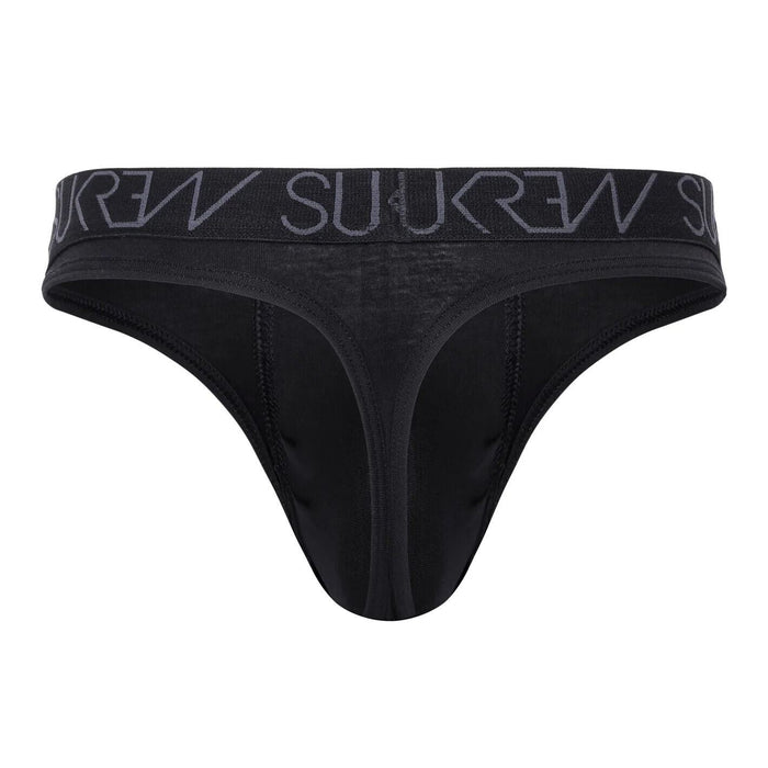 SUKREW Classic Thong With Large Contoured Pouch Cotton Thongs Black 49
