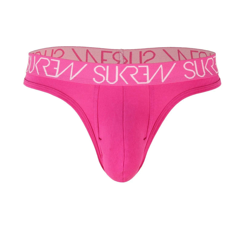 SUKREW Classic Thongs Soft Cotton Jacquard Unlined Tropical Pink Thong 5