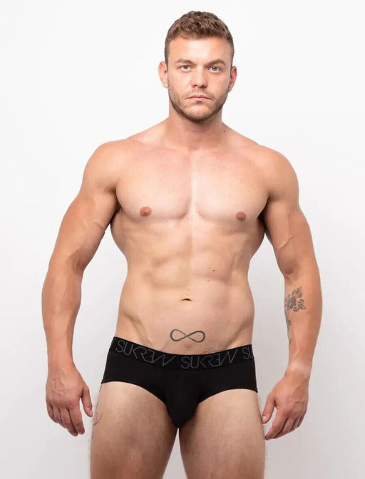 SUKREW Low-Rise Apex Briefs With Rounded Cupping Pouch Stretchy Brief Black 39