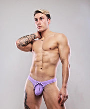 SUKREW Low - Rise Swim Thong Torrent Rounded Contour Pouch Blueberry Milkshake 331