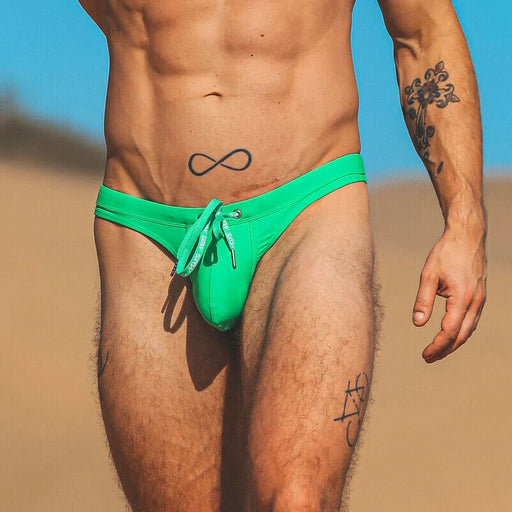 SUKREW Sexy Swim-Thong TORRENT Rounded Contour Pouch Flexible Swimwear Lime 35
