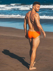 SUKREW Swim-Brief Torrent Low Rise Swimwear Stretch Contoured Pouch Tangerine 34