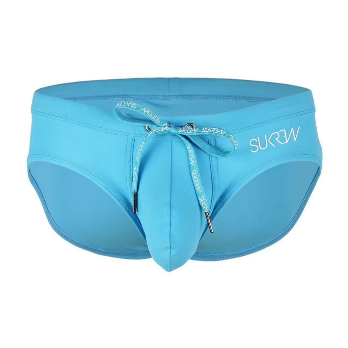SUKREW Swim-Brief Torrent Low Rise Swimwear Stretchy Contoured Pouch Aqua 34