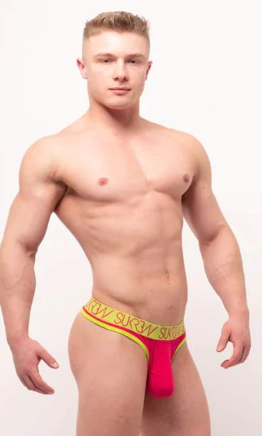 SUKREW Thongs Classic Extra Stretchy Soft Cotton Thongs Red Raspberry 57