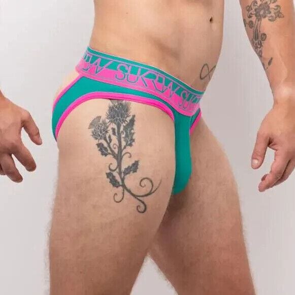 SUKREW V-Thongs Hybrid Combo Large Stretchy Pouch Green/Pink 45