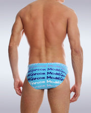 Swimwear GARCON MODEL Baby Blue Graffiti Low Rise Swim-Brief