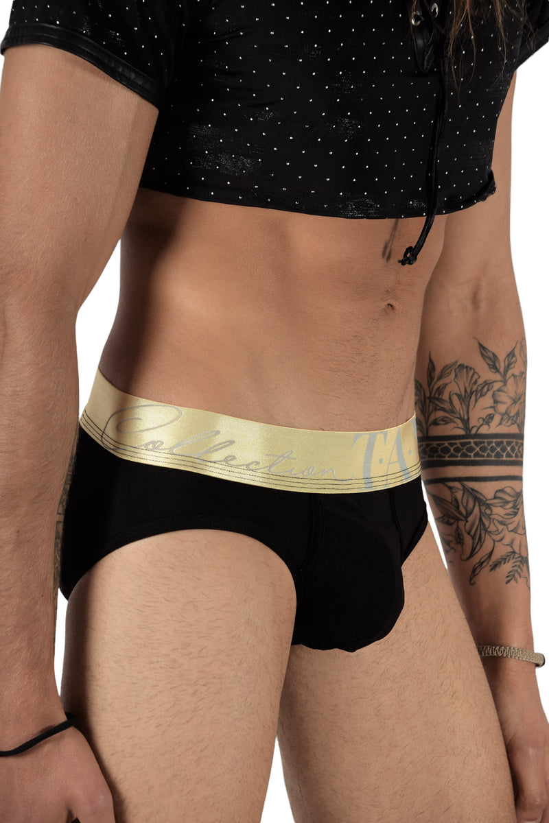 TANN MONTREAL Soft Brief With Flat Locked Contoured Pouch Black 5