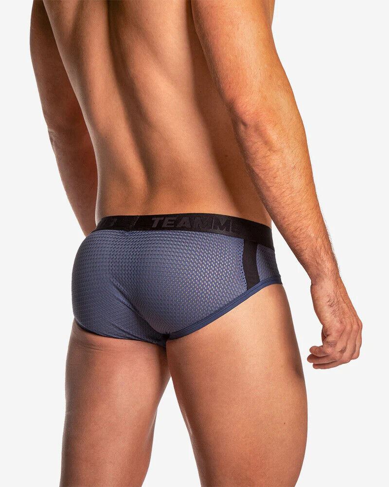 TEAMM8 Aerial Briefs Luxury & Classic 4-Way Stretch Brief Mesh Net Indigo 18