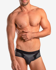 TEAMM8 Aerial Briefs Luxury & Classic 4-Way Stretch Brief Mesh Net Metal 10