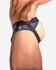 TEAMM8 Aerial Jock Luxury & Classic Jockstrap 4-Way Stretch Mesh Pannel Indigo 5