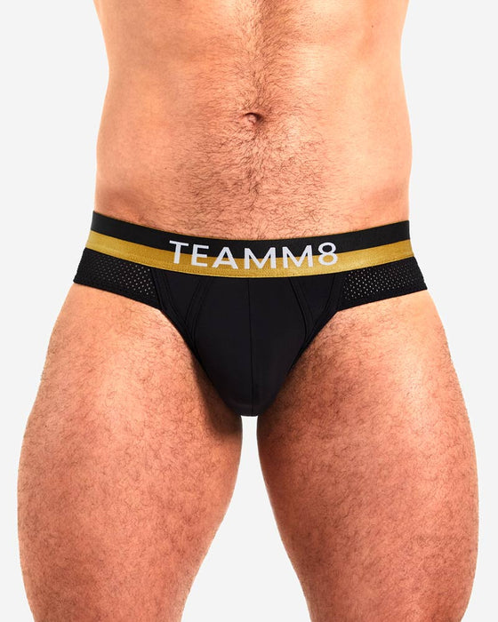 TEAMM8 Brief ZEUS With Shield-Like Pouch Mesh Bands Briefs Black 6
