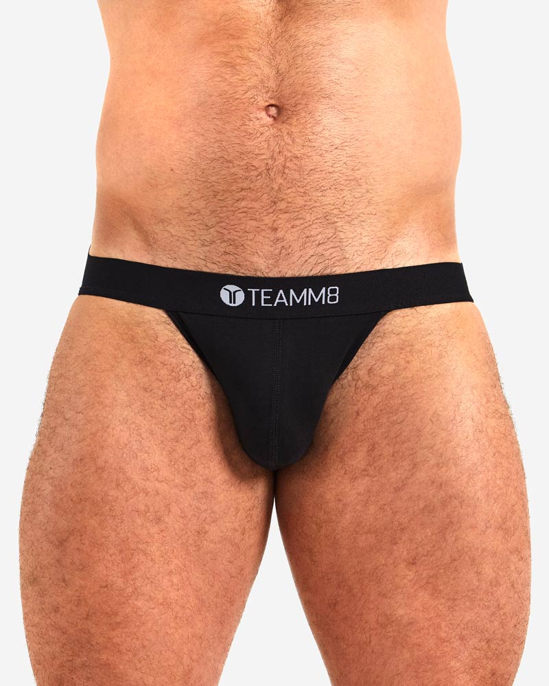TEAMM8 Cotton Jock Super Low-Rise Coloured Jockstrap Unbeatable Comfort Black 7
