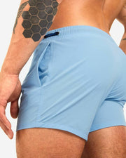 TEAMM8 Grid Swim-Short Quick Dry 4-Way Stretch Swimwear Slim Fit Blue 2