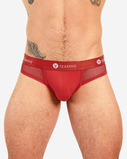 TEAMM8 Jockstrap SCORE Mesh Netting Soft Hand-Feel Quick Dry Red 4