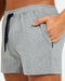 TEAMM8 Training Short BOLT 4-Way Stretch Two Side Zip Gym Shorts Grey Jersey 2