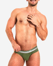 TEAMM8 ZEUS Brief With Shield-Like Pouch Mesh Bands Briefs Khaki 6