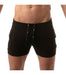 TOF PARIS Cargo Shorts Faux-Leather Jacron Low-Waist Cotton Fitted Short Black 4