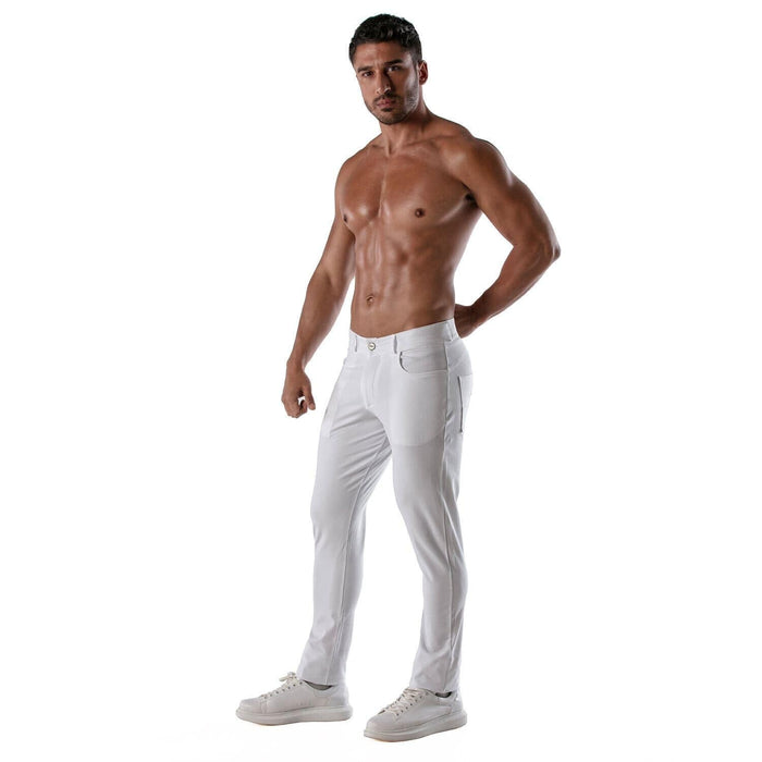 TOF PARIS Chino Pants Low-Rise Stretchy Cotton 5-Pockets Patriot Classy White
