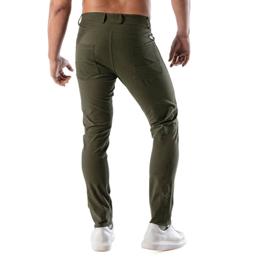 TOF PARIS Chino Pants Low-Rise Stretchy Cotton 5-Pockets Patriot Khaki