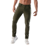 TOF PARIS Chino Pants Low-Rise Stretchy Cotton 5-Pockets Patriot Khaki