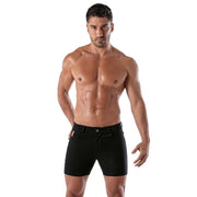 TOF PARIS Chino Short PATRIOT Mid-Thigh Shorts Low Waist & Tight Fit Black